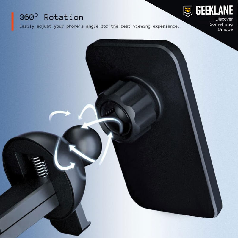 CarMeg: 15W Fast-Charging Magnetic Car Mount with 360Â° Rotation, Wireless Phone Holder for Car AC Vent with Secure Lock & Universal Smartphone Compatibility