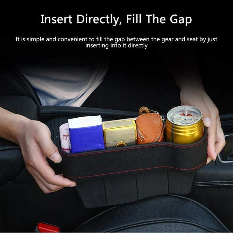 CarPocket: PU Leather Car Seat Gap Organizer with Bottle & Cup Holder, Storage for Phones, Keys, Cards & Coins â€“ Space Saving Catcher