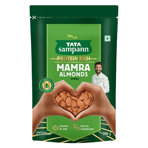 Mamra Almonds Badam (Whole) | Rich in Vitamin E, Protein, Magnesium | Source of Zinc, Phosphorus & Dietary Fibre | Chef Ranveer Brar’s Choice | 200g