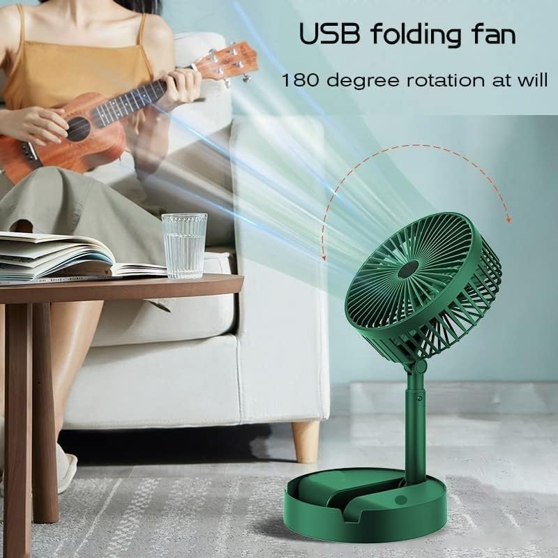 Chillie: Portable USB-C Desk Fan with 3 Speeds, Phone Holder & 2000mAh Rechargeable â€“ Compact Folding Design with Adjustable Height for Home, Office & Travel