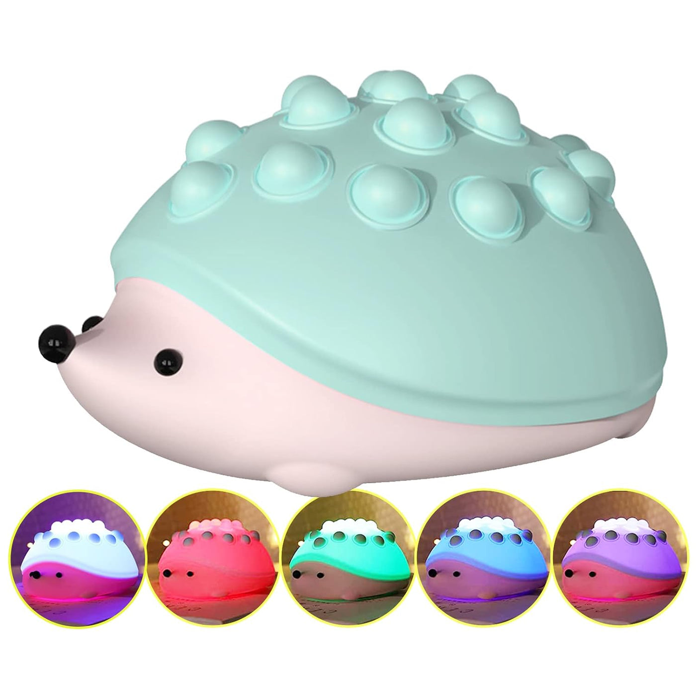 Poppy: Adorable Hedgehog Silicone Night Lamp with Color-Changing LED & Rechargeable Design for Cozy Bedroom DÃ©cor & Gifting