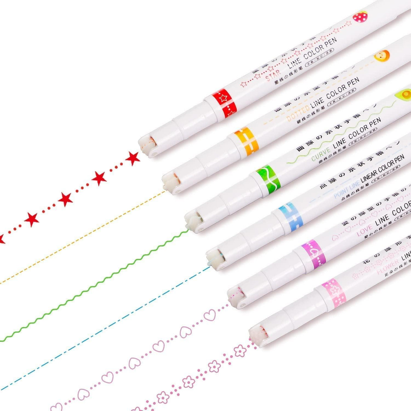 Doodle: 6 Roller Highlighter & Outline Sticker Pens â€“ Magic Border Markers for Scrapbooking, Art & Stationery