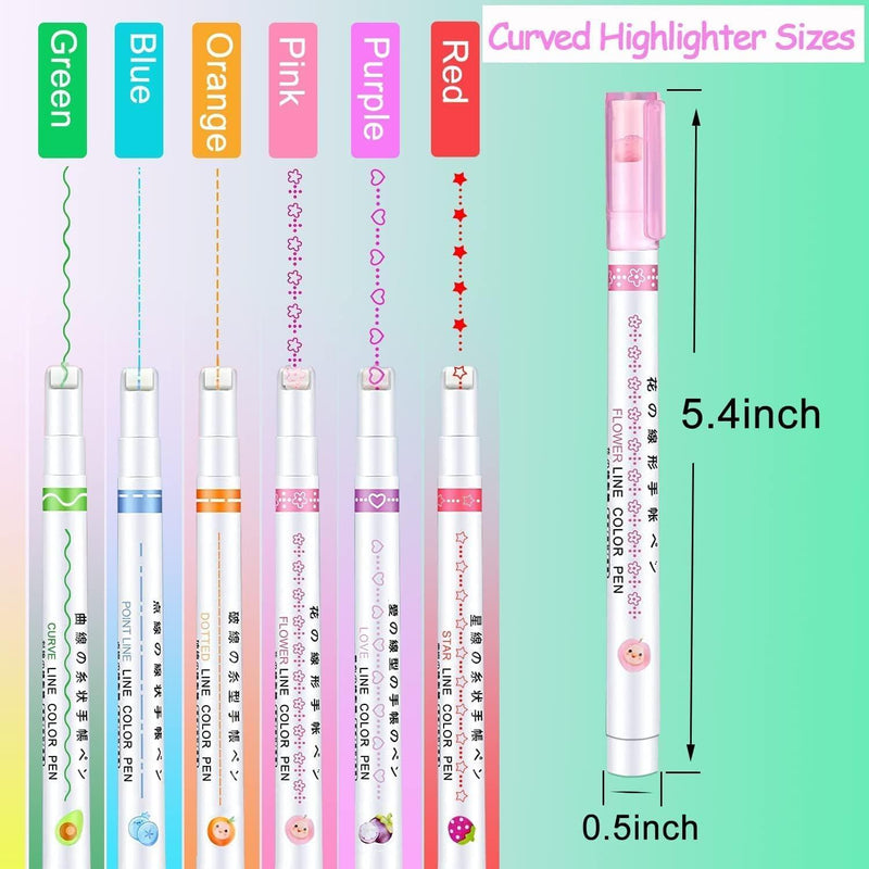 Doodle: 6 Roller Highlighter & Outline Sticker Pens â€“ Magic Border Markers for Scrapbooking, Art & Stationery