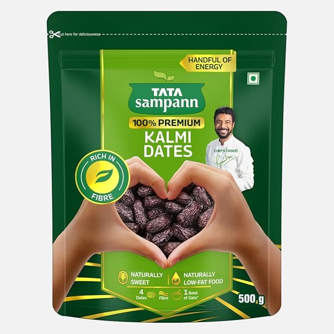 Premium Kalmi Dates | Rich in Fibre | Naturally Sweet | Naturally Low-Fat Food | 15-Step Quality Check |Chef's Choice | 200g / 500g