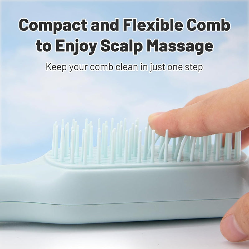 TangleFree: Self-Cleaning Hair Brush with Retractable Bristles for Easy Detangling & Anti-Static Massage