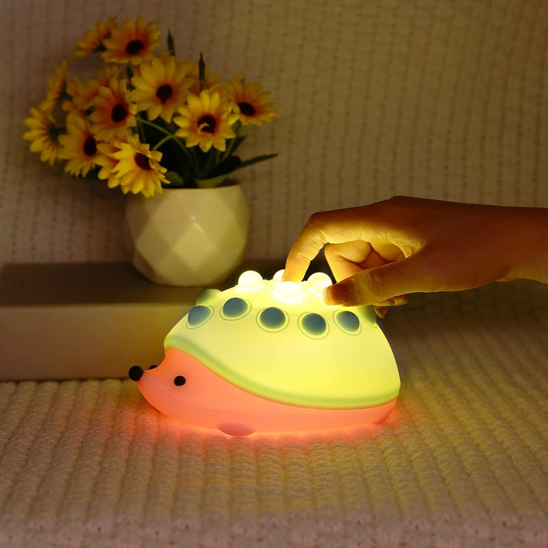Poppy: Adorable Hedgehog Silicone Night Lamp with Color-Changing LED & Rechargeable Design for Cozy Bedroom DÃ©cor & Gifting
