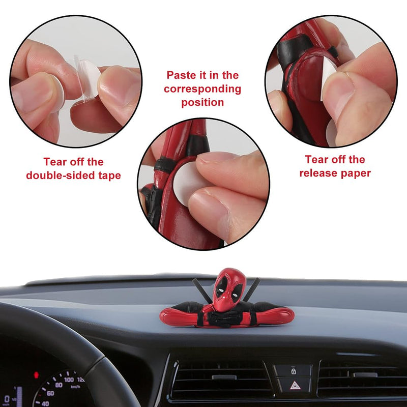 Irresponsible: Set of 3 Deadpool Figurine for Car Dashboard & Desk, Collectible Statues for Fun Home DÃ©cor, Office Tables & Car Interior Accessories