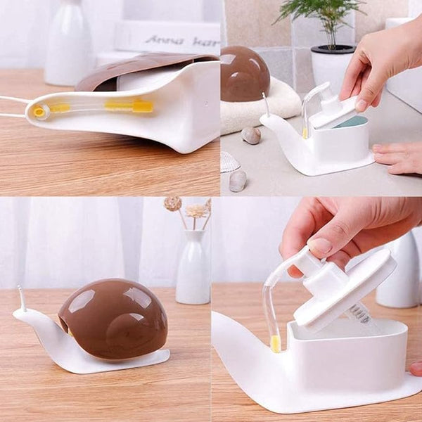 Snaqo: Cute Snail-Shaped Liquid Soap Dispenser, 120ml Refillable Pump Bottle for Hand Wash, Lotion, Shampoo & Bathroom or Kitchen Sink DÃ©cor