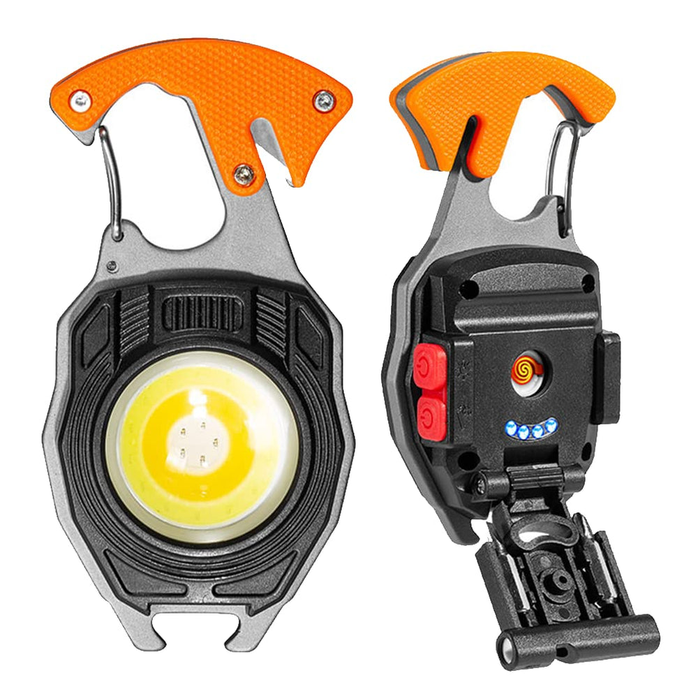 Glowbit: Ultimate 9-in-1 LED Keychain COB Light with Magnetic Base, Multi Tools & USB-C Charging
