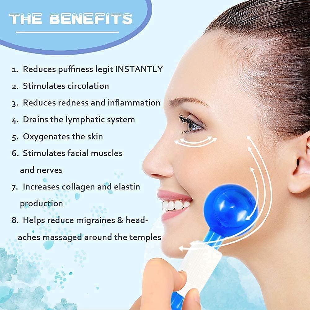 CoolPods: Ice Globes for Facial Massage & Skin Care â€“ Soothing Cryotherapy Rollers for Puffiness, Wrinkles & Eye Circles
