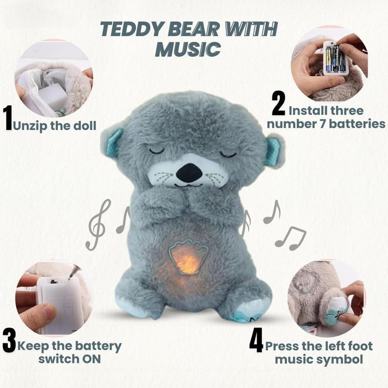 Snugsy: Soothing Viral Plush Teddy with Gentle Breathing Motion, Night Light & Music â€“ Soft Cuddly Sleep Companion