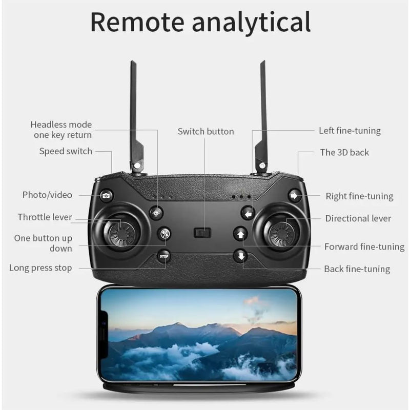 SkyMaster: Dual-Camera Foldable Drone with WiFi FPV, Wide-Angle Lens & Live Video Streaming