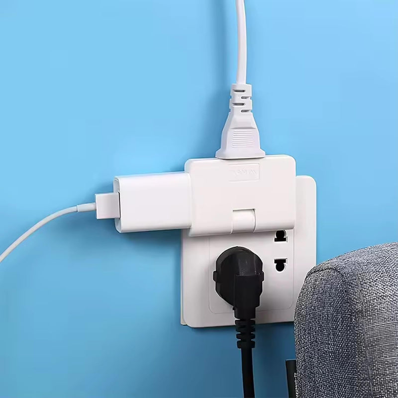 FlexiPlug: 2Pcs â€” 3-in-1 Foldable Multiplug Adapter with 180Â° Rotation & Slim Design for Cramped Spaces, Travel, Desk & Daily Use