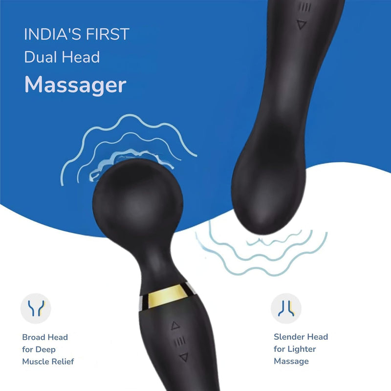 Vellura: Electric Full Body Massager Wand with Dual Heads & 10 Vibration Modes â€“ Handheld Deep Tissue Relief for Neck, Back & Shoulder Pain