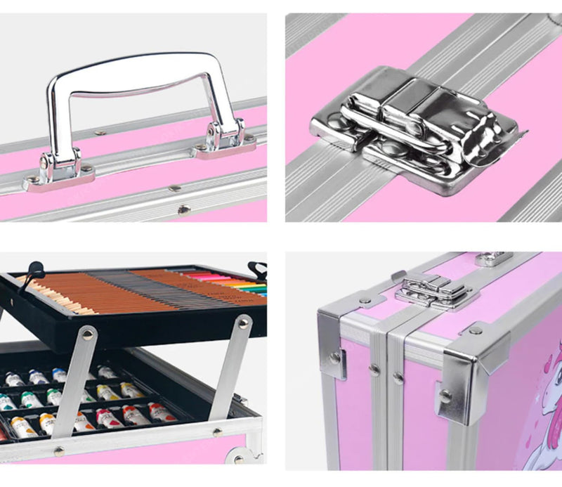 ArtPro: 145-Piece Multi-Level All-in-One Art Colouring Set Suitcase Kit Best Gift for Children