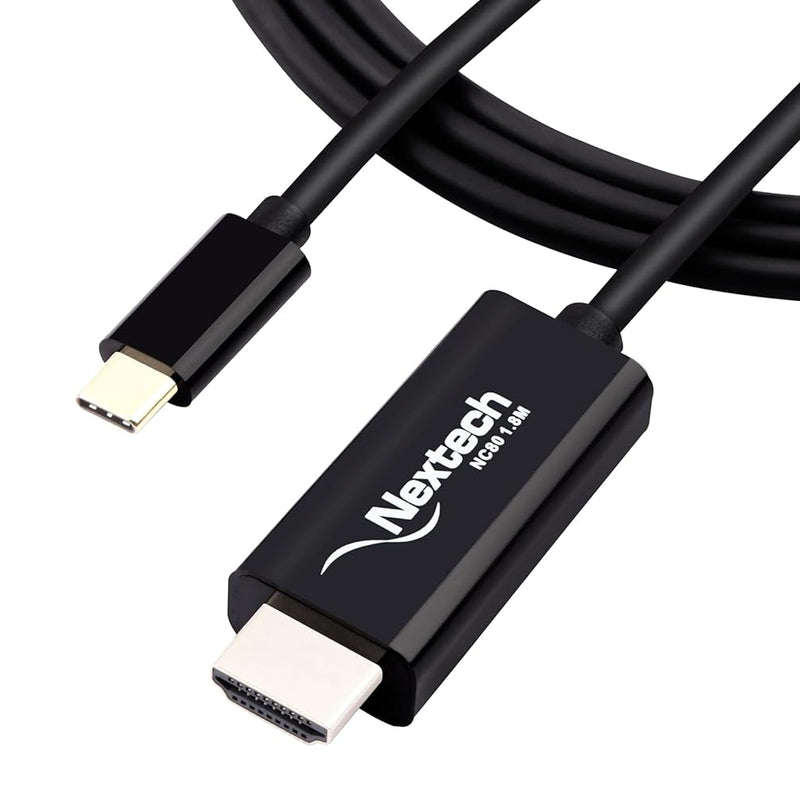 Nextech USB-C to HDMI Cable â€“ 4K@30Hz Output, Thunderbolt 3 (40Gbps) High-Speed, Plug & Play Type-C Display Cable for MacBook, iPad, Windows & Android Devices
