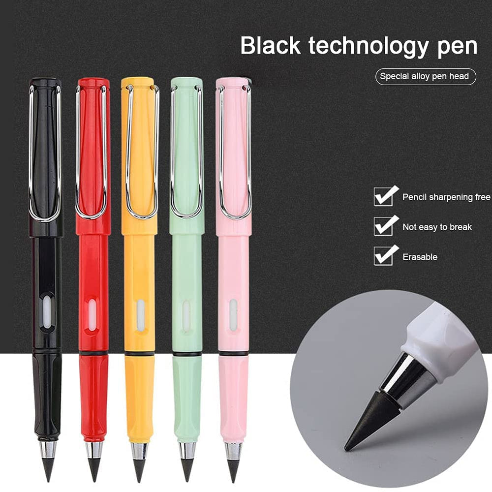 EverWrite: Pack of 4 Reusable Inkless Pencil â€“ Everlasting Infinity Pencil with Eraser for Writing, Sketching & Drawing