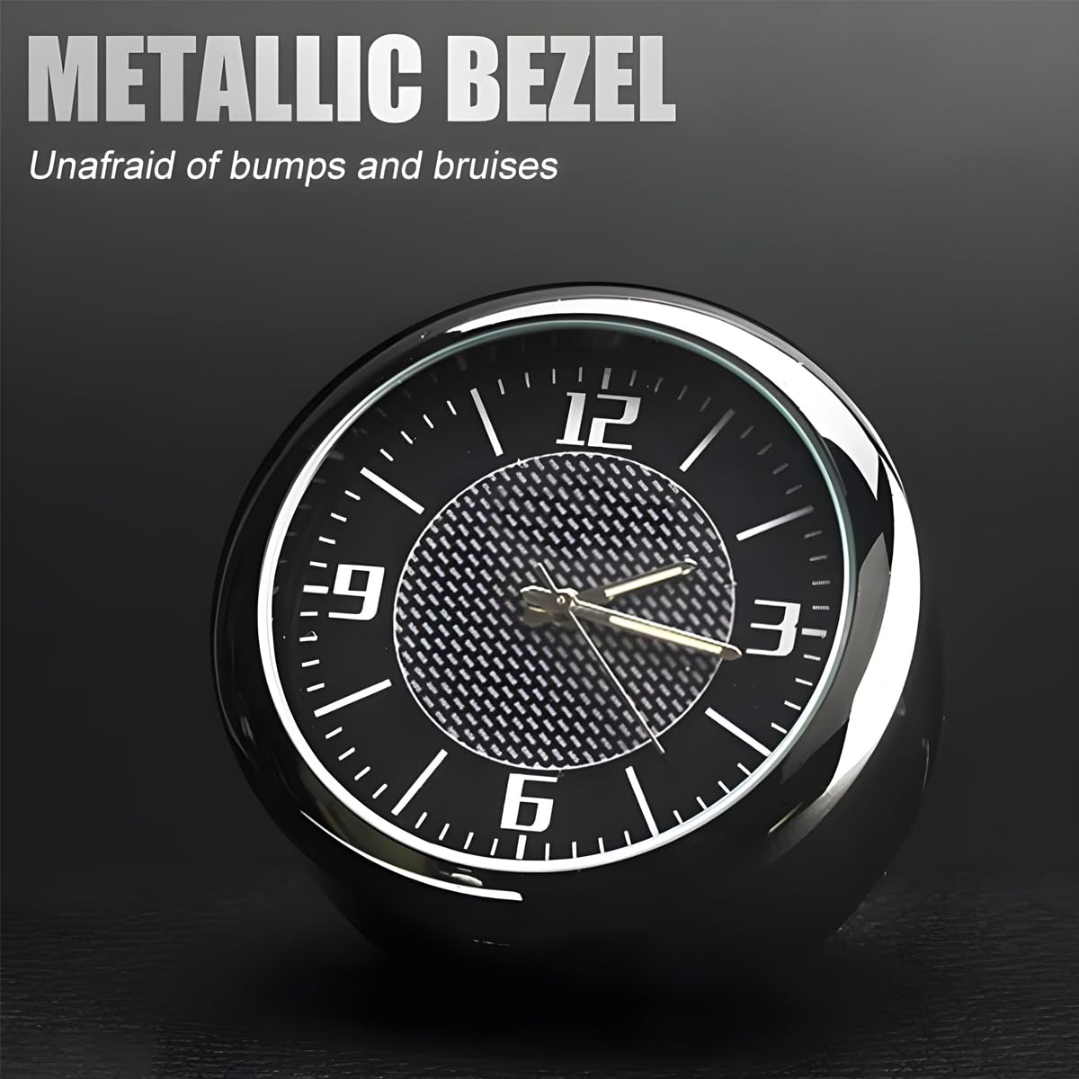 DashTick: Premium Compact Analogue Car Dashboard Clock, Metal Body & Glow-in-the-Dark Hands for Cars, SUVs, Office & Home DÃ©cor