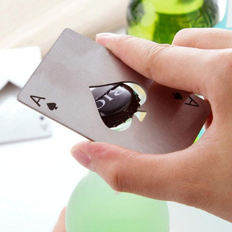 Hukum: SStainless Steel Credit Card-Size Bottle Opener (Pack of 2) â€“ Compact & Durable Bar Tool for Beer & Soda