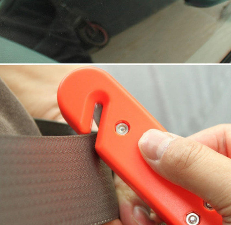 BreakOut: Emergency Car Glass Breaker & Seatbelt Cutter, Dual Steel-Headed Safety Hammer for Quick Escape During Accidents or Emergencies