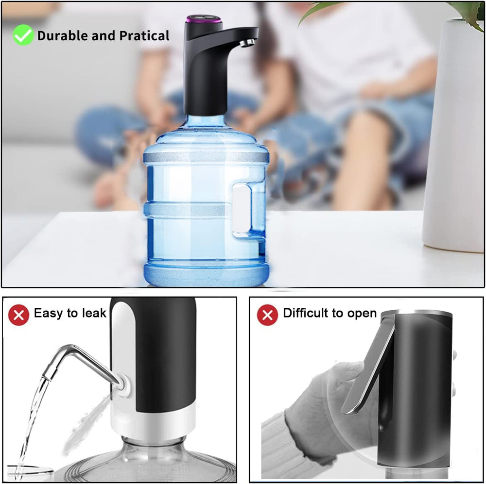 Aquon: USB Rechargeable Automatic Water Dispenser Pump for 3â€“5 Gallon Bottles with One-Touch Operation & Auto-Off