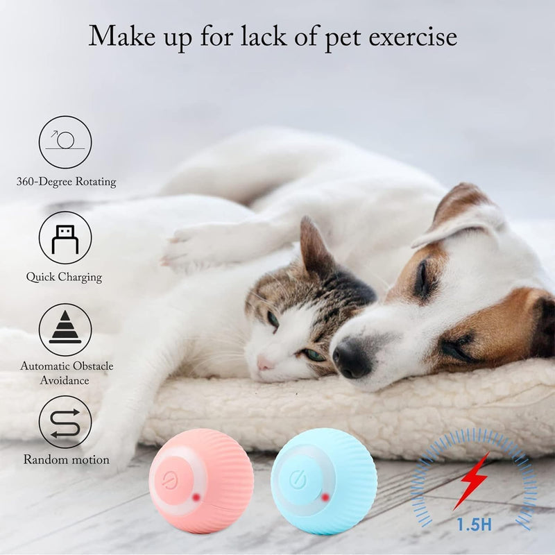 Pounce: Interactive LED Cat Toy Ball with 360Â° Rotating Motion, Smart Obstacle Avoidance & Rechargeable Design
