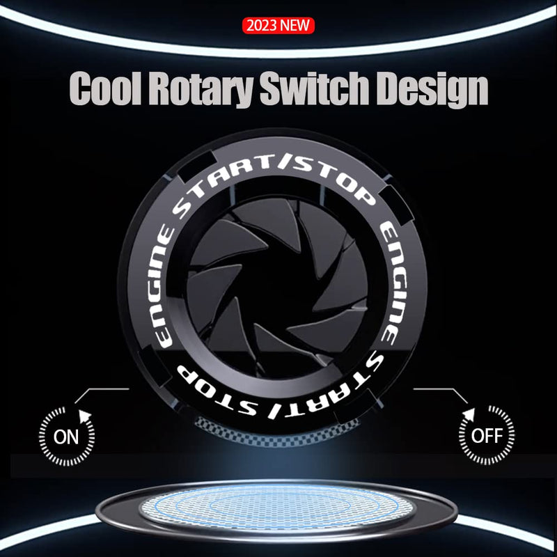 Ignitron: Engine Start/Stop Button Cover with Zinc Alloy Rotary Ring, Stylish Ignition Protector for Cars, SUVs & Motorcycles (Tungsten Gold Finish)