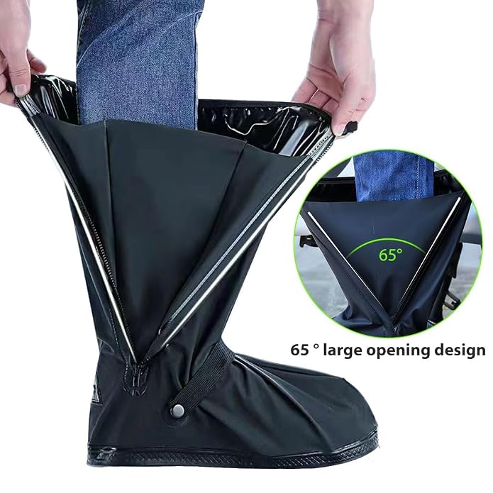 Rain Shoes Cover, Waterproof Shoe Covers for Men Women, Reusable PVC Shoe Cover for Rainy Season, Non-Slip TPE Sole Rain Boots with Elastic Design Outdoor Footwear Protector for Monsoon
