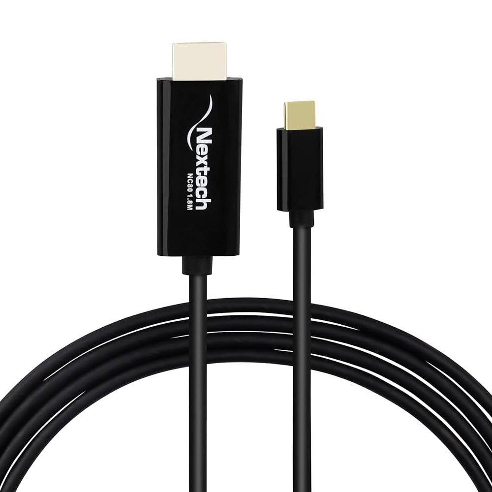 Nextech USB-C to HDMI Cable â€“ 4K@30Hz Output, Thunderbolt 3 (40Gbps) High-Speed, Plug & Play Type-C Display Cable for MacBook, iPad, Windows & Android Devices