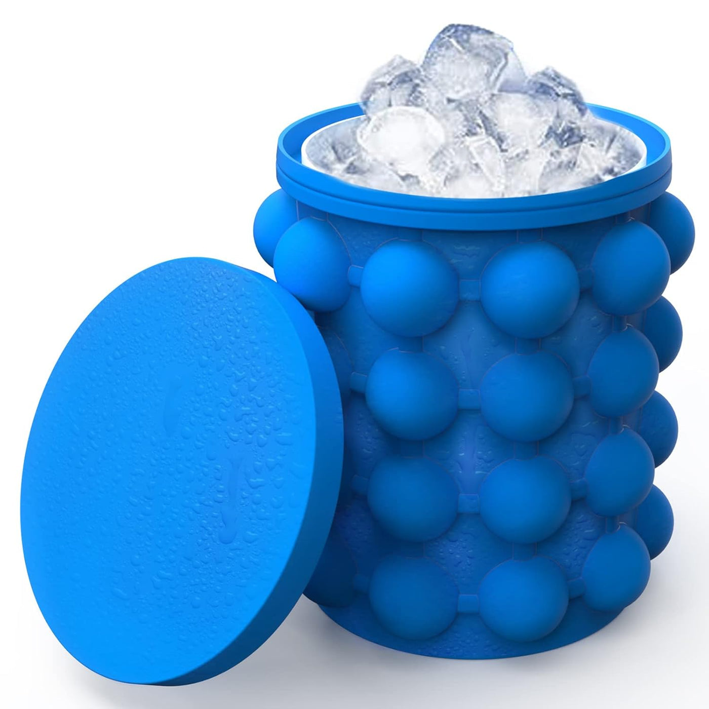 Chillix: 2-in-1 Silicone Ice Cube Bucket with Lid â€“ Ice Tray & Storage Container for Freezers, Cocktails, Whiskey, Cold Beverages & Party Use