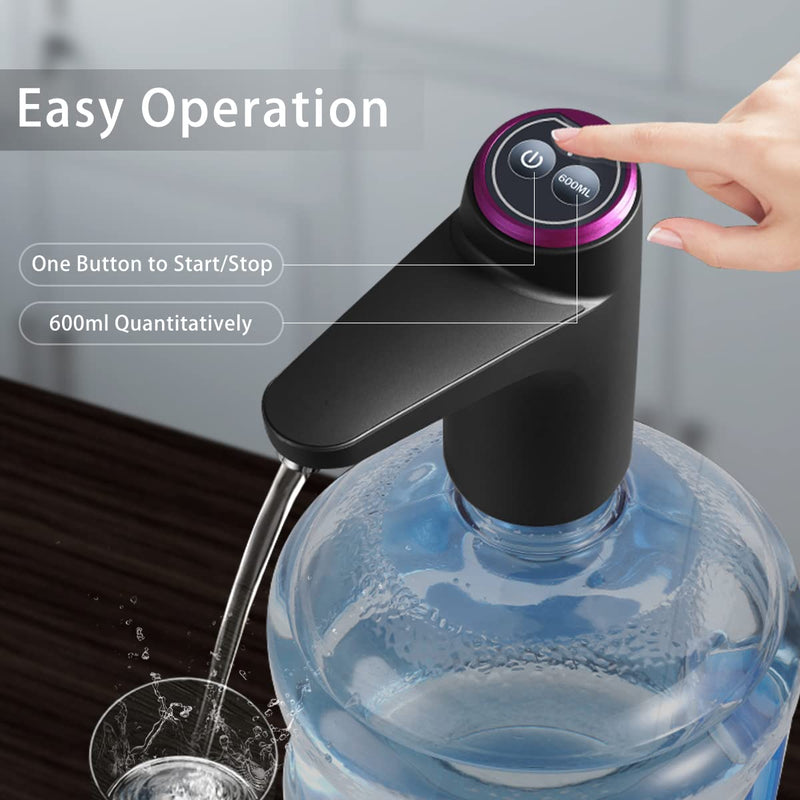 Aquon: USB Rechargeable Automatic Water Dispenser Pump for 3â€“5 Gallon Bottles with One-Touch Operation & Auto-Off