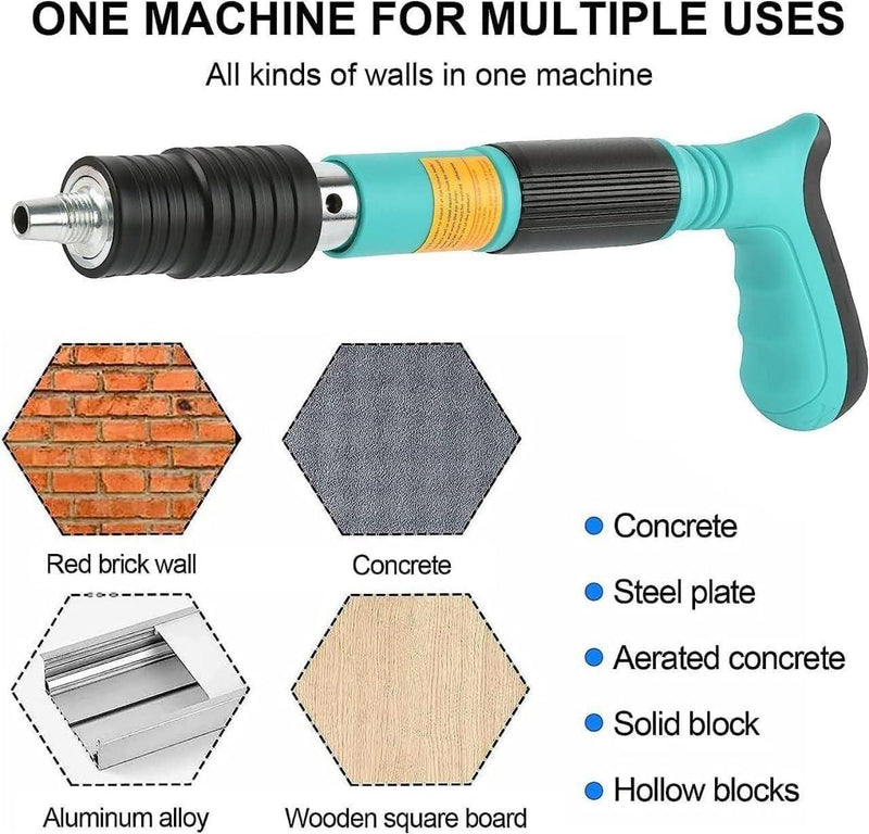 Shooter: Adjustable Manual Concrete Nail Gun for Wall Fixing, Woodworking & Portable Nail Shooting