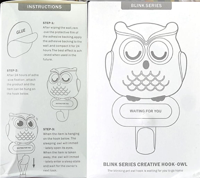 Kowl: Owl-Shaped Wall Hook with Blinking Eyes & Self-Adhesive Design for Keys, Bags & Home DÃ©cor