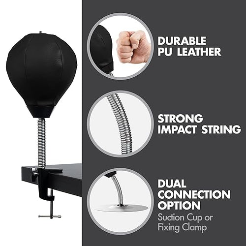 Punchie: Heavy-Duty Desktop Punching Bag with Strong Suction Base & Durable Spring â€“ Tabletop Stress Relief Toy for Home, Office & Study Desks