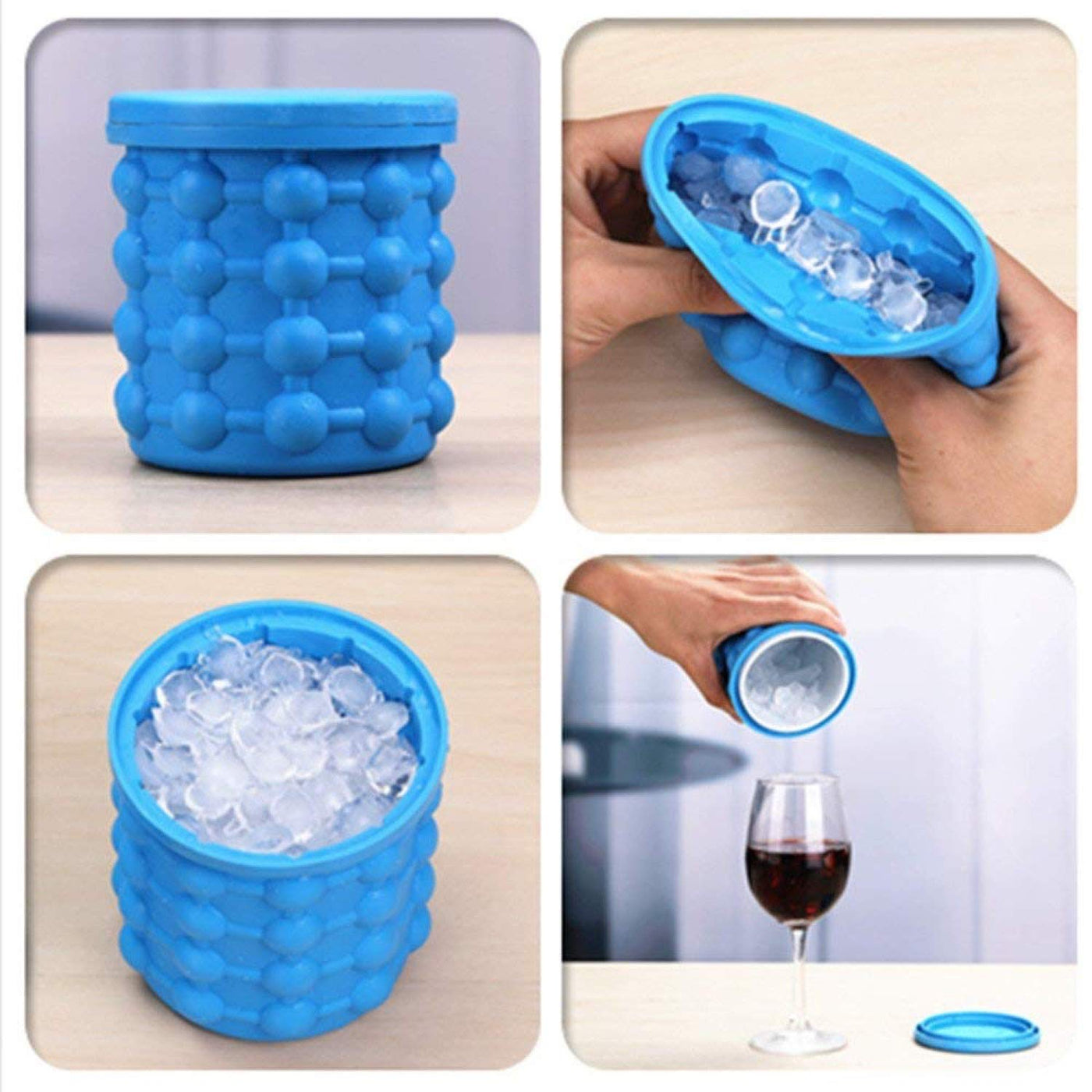 Chillix: 2-in-1 Silicone Ice Cube Bucket with Lid â€“ Ice Tray & Storage Container for Freezers, Cocktails, Whiskey, Cold Beverages & Party Use
