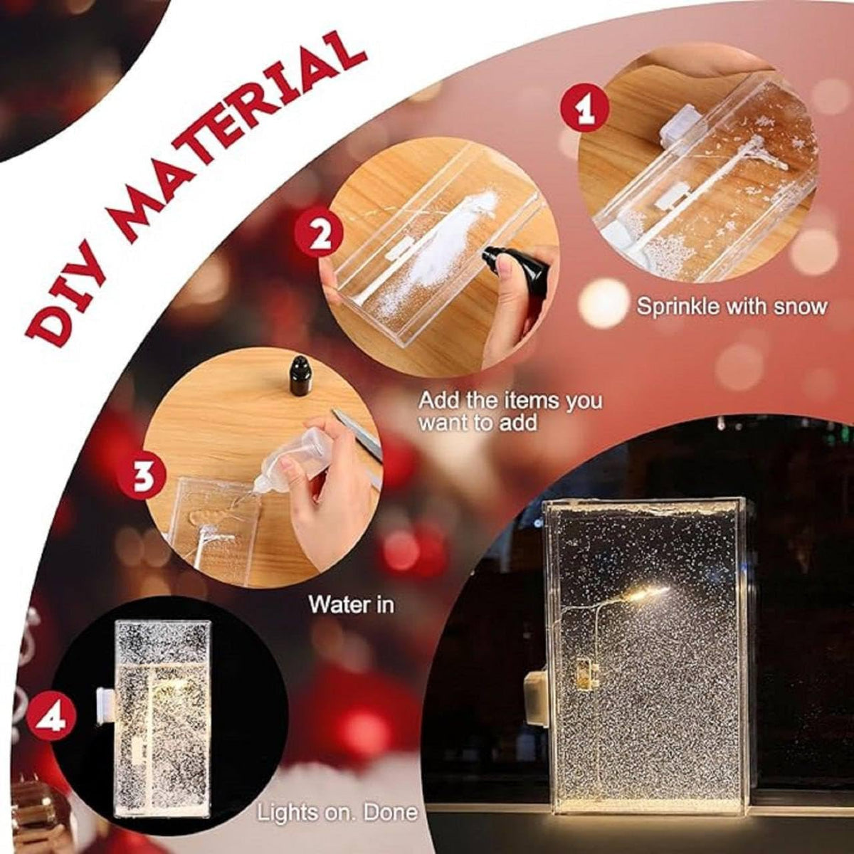 Vibey: DIY Street Lamp Snow Globe with Warm LED Night Light, Handmade Falling Snow Effect for Christmas, Birthday & Festive Desktop DÃ©cor
