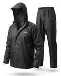 Rain Coat for Men Waterproof with Hood, Thick Polyester, Leak Proof, Premium Zipper, Raincoat for Bike Riding, Branded Double Layer Rain Suit for Riders, Rainwear, Jacket & Trouser Set