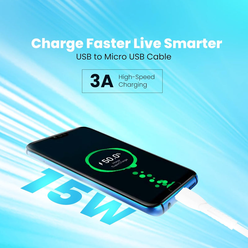 NEXTECH 2.4A Fast Sync & Charge Micro USB Cable, Rugged and Flexible Design, Compatible with All Micro USB Smartphones