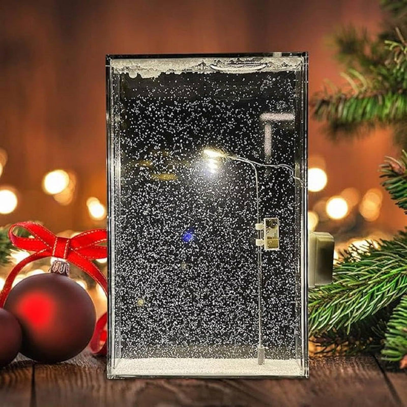 Vibey: DIY Street Lamp Snow Globe with Warm LED Night Light, Handmade Falling Snow Effect for Christmas, Birthday & Festive Desktop DÃ©cor
