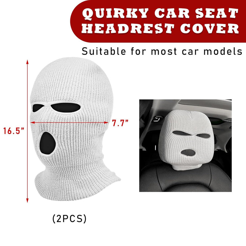 Mugz: Car Seat Mask Headrest Covers (Set of 2) â€“ Universal Fit for Car Interiors, Powerful Decoration & Headrest Protection