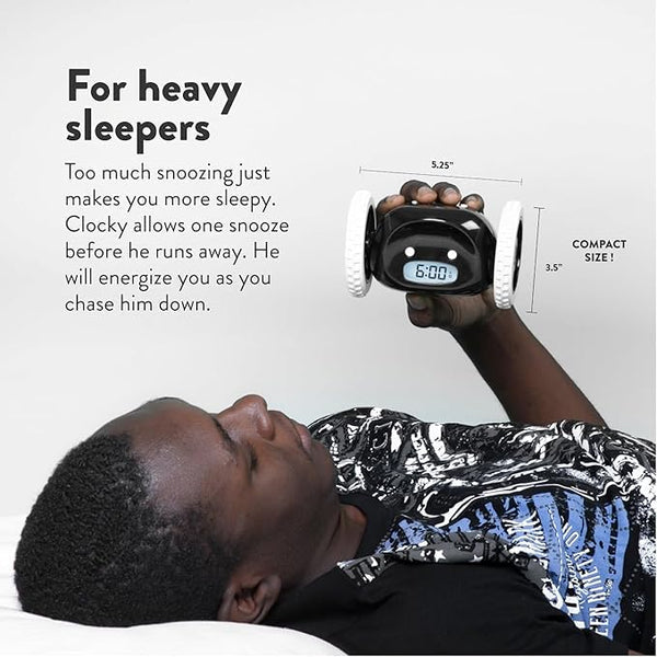 Clocky: The Runaway Alarm Clock â€“ Fun & Cute Rolling Alarm for Heavy Sleepers with Loud Snooze & LED Display