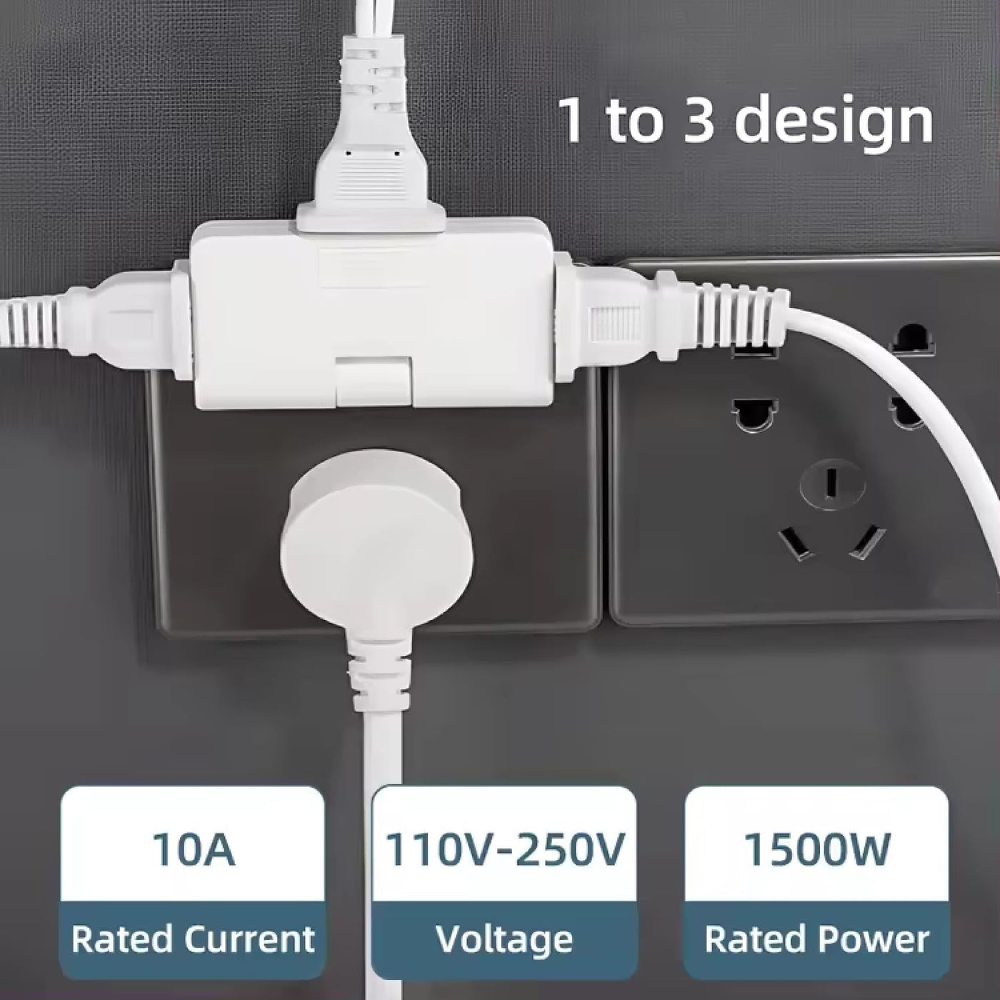 FlexiPlug: 2Pcs â€” 3-in-1 Foldable Multiplug Adapter with 180Â° Rotation & Slim Design for Cramped Spaces, Travel, Desk & Daily Use