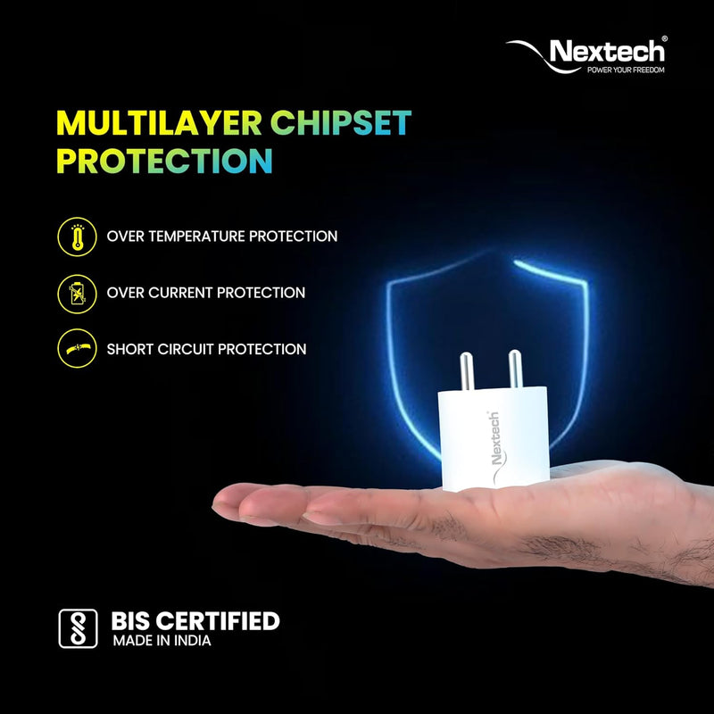 Nextech 20W PD 3.0 Type-C Power Adapter Compatible with iPhone 12 Mini/12/12 Pro/12 Pro Max, 11, 8 Plus, iPad Pro, AirPods Pro, Pixel 3