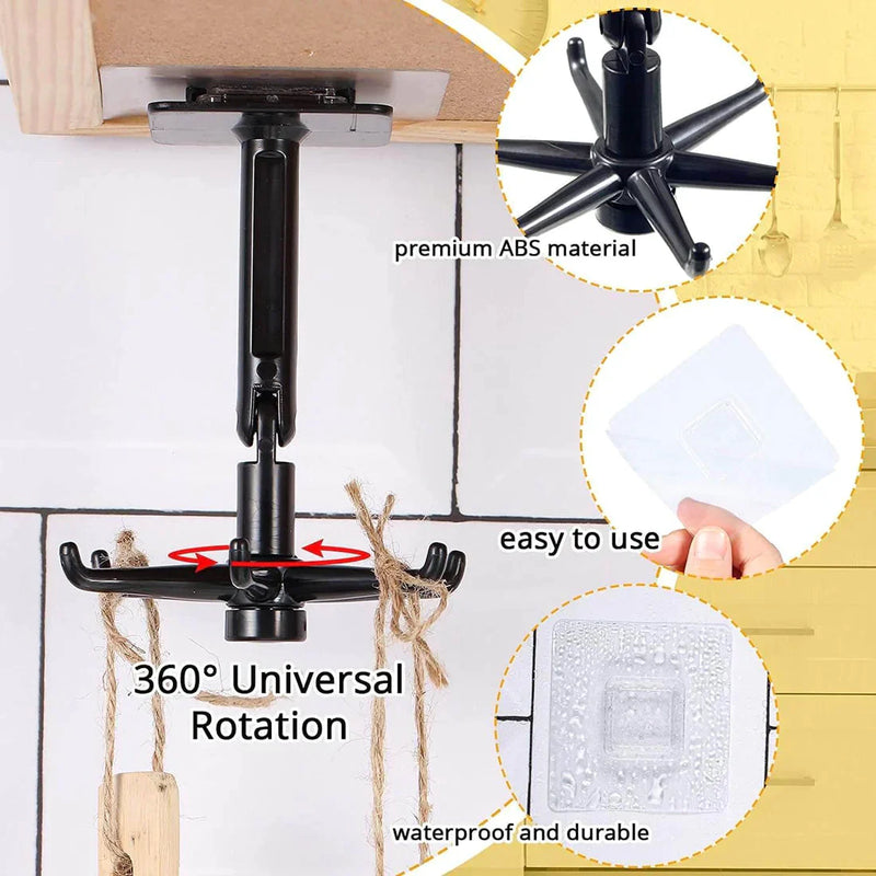 SpinHook: 360Â° Rotating Hook for Kitchen Organization (Pack of 2)