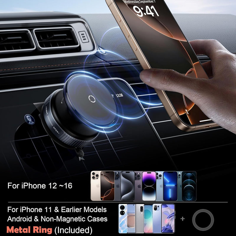 Stikko: Magsafe Strong Rotatable Suction Phone Holder for Car, Shower, Gym, Mi â€“ Includes Magnet Ring