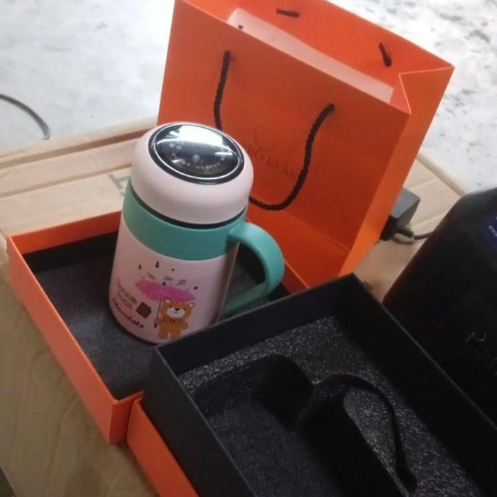 CuteSip: Smart LED Vacuum Bottle (600ml) â€“ Cute Bear Design, Temperature Display & Gift-Ready Packaging