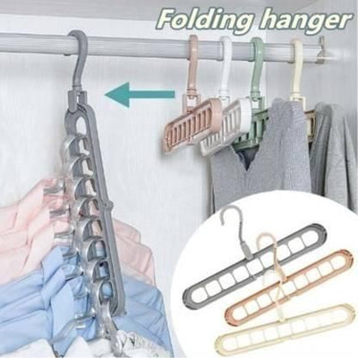 Hangaroo: 3-Pack Space-Saving Folding Hangers with 360Â° Swivel Hook & 9-Hole Anti-Skid Design for Closet Organization