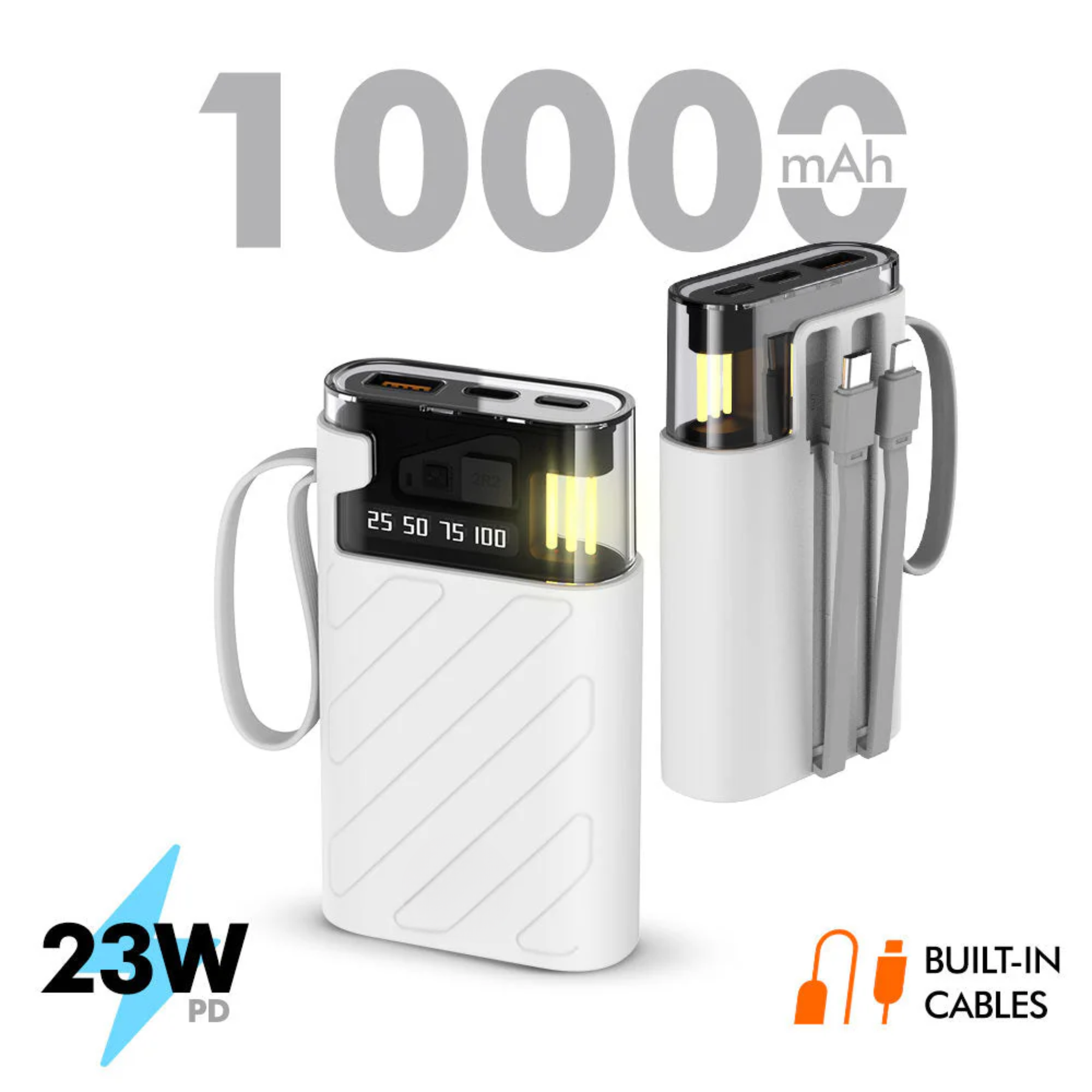Voltra: 10,000mAh High-Speed Portable Power Bank with Fast Charging, Dual USB Outputs, USB-C & Lightning Compatible Power Bank for Smartphones, Tablets & Gadgets