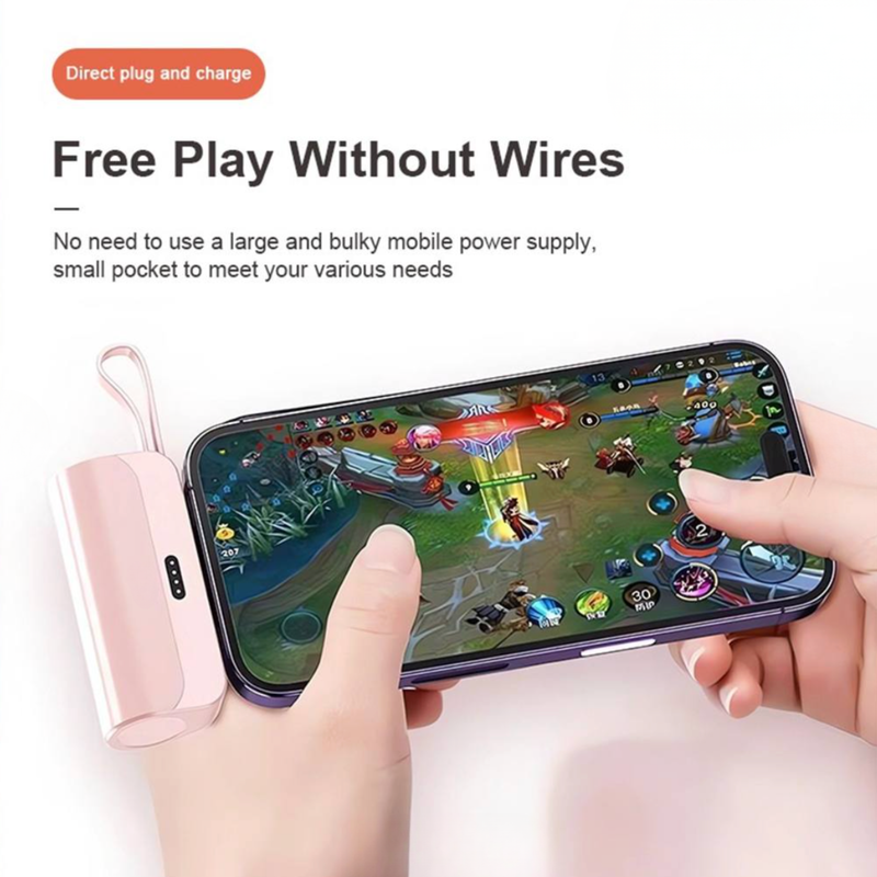 Pocky: Mini 5000 mAh Pocket Power Bank with Built-In Cable for Android, iPhone & Devices (Assorted)