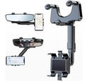 MirrorGrip: 60Â° Rotating Rearview Mirror Phone Holder with Anti-Shake Cradle & Adjustable Mount for Safe Driving